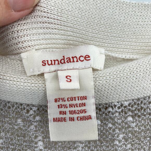 Sundance Vintage Taupe Cream Knit Contrast Light Sweater Top Small Minimal - Picture 5 of 7